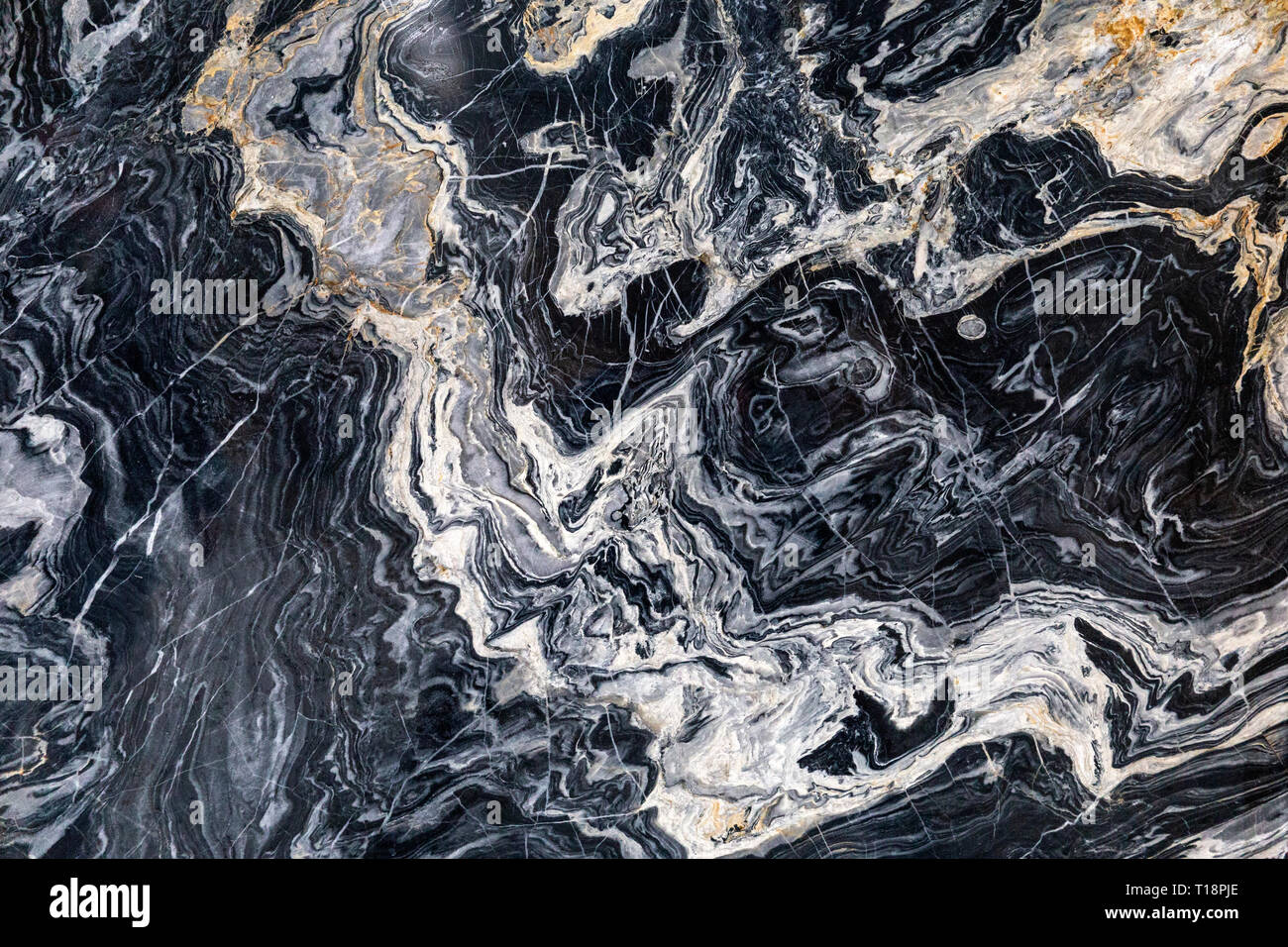 Black and white patterned real natural dark gray marble stone texture