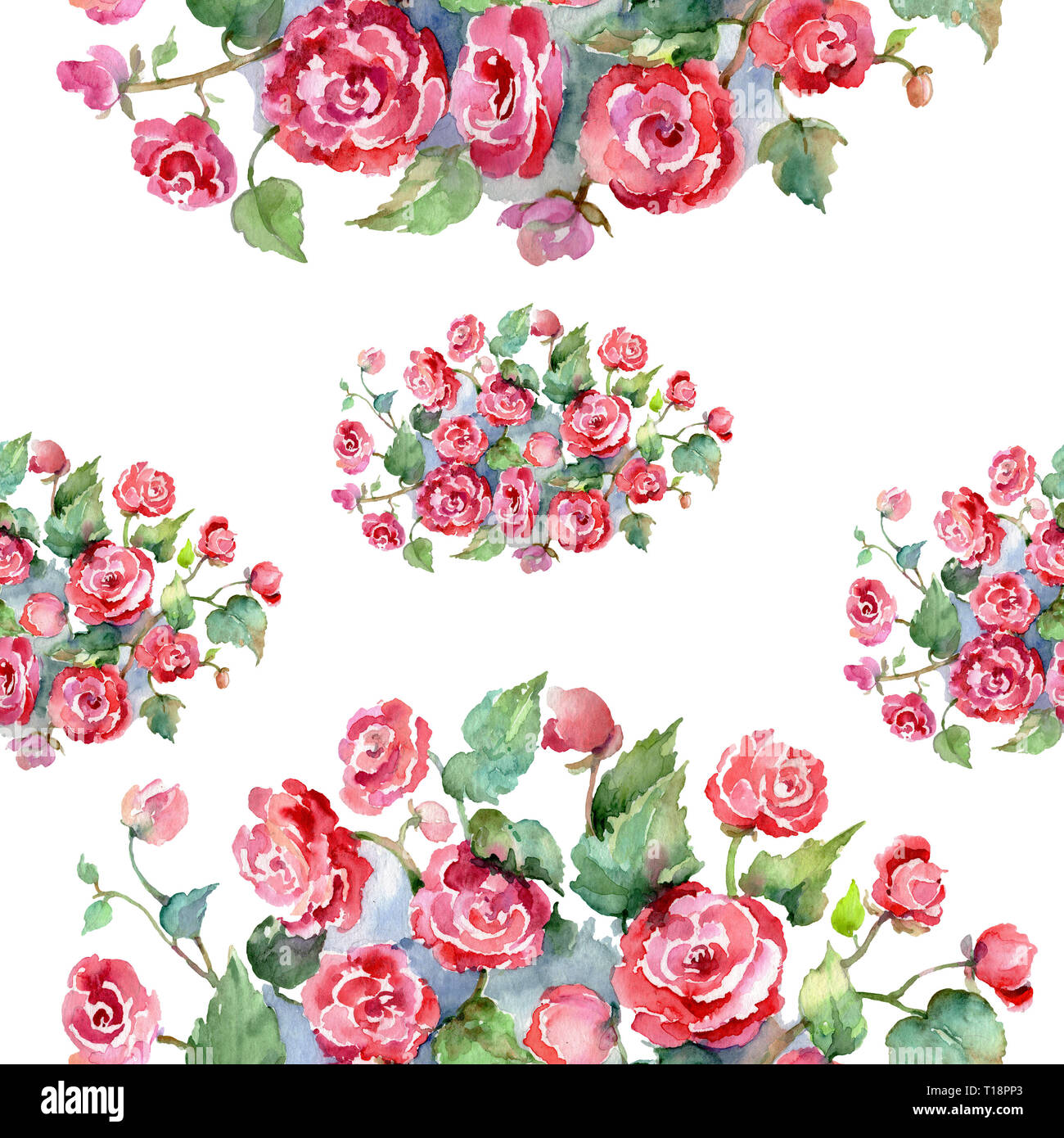 Red rose bouquet floral botanical flowers. Watercolor background ...