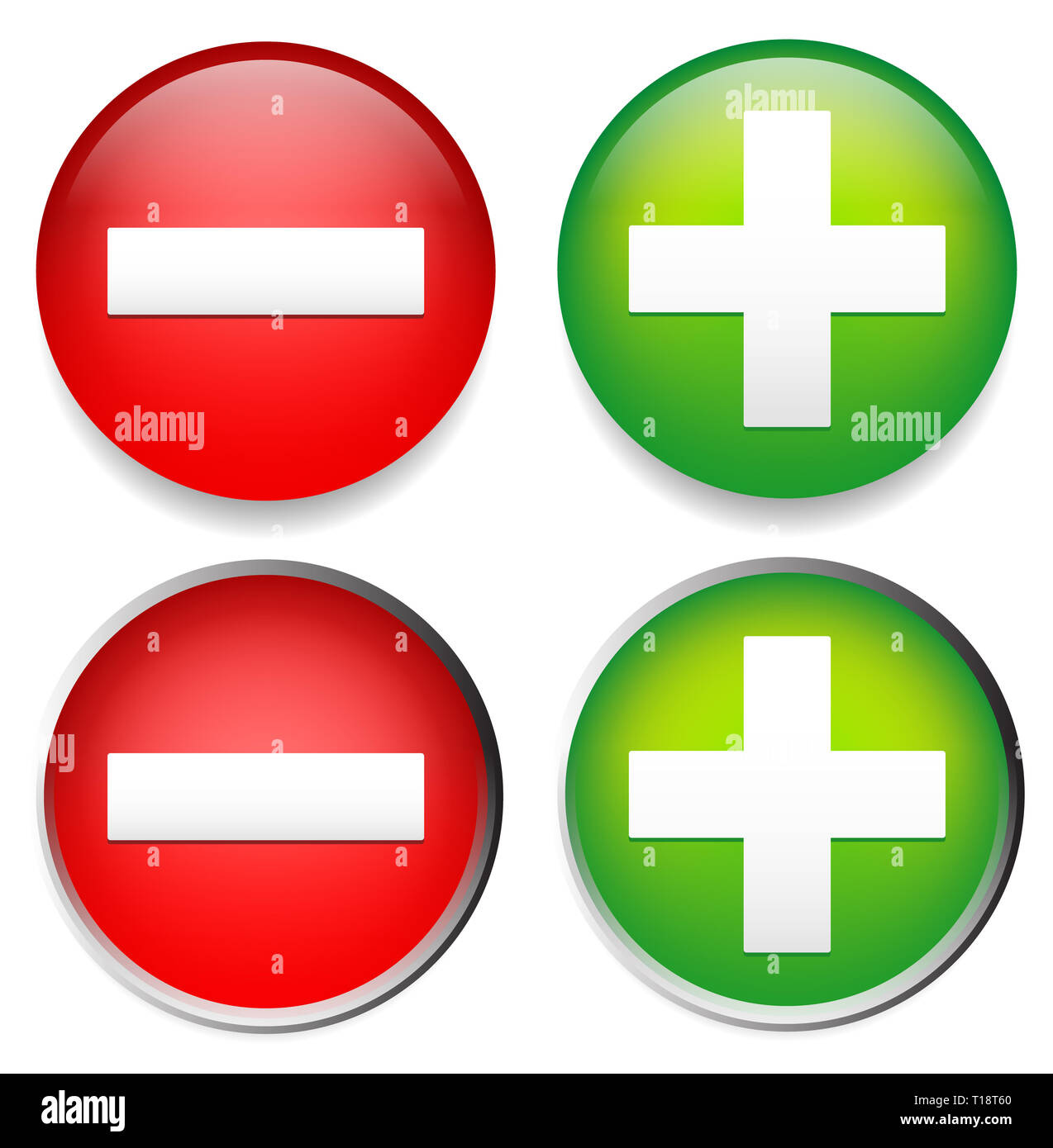 Stylish plus minus signs Stock Photo - Alamy