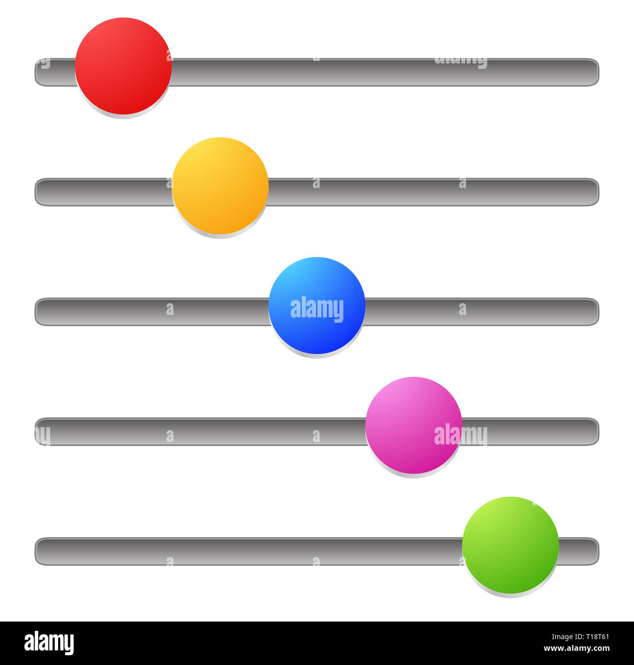 Horizontal adjust bars, sliders Stock Photo Alamy