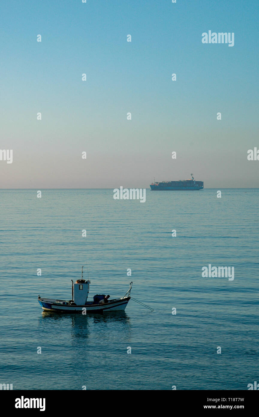 Traditional fishing boat in the Mediterranean sea Stock Photo - Alamy