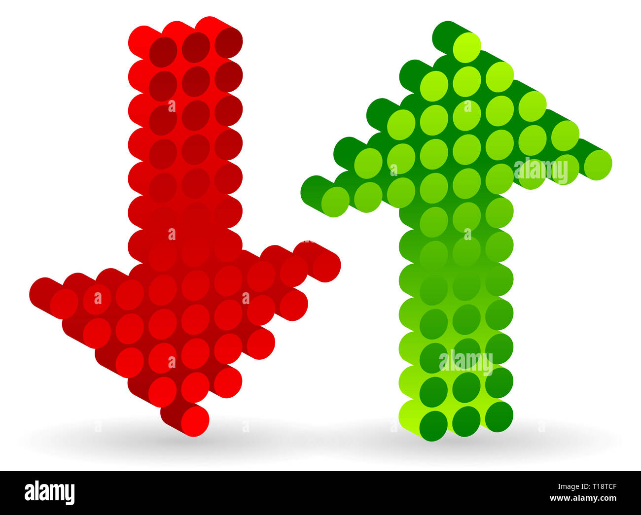 3d Dotted up and down arrows. vector Stock Photo - Alamy