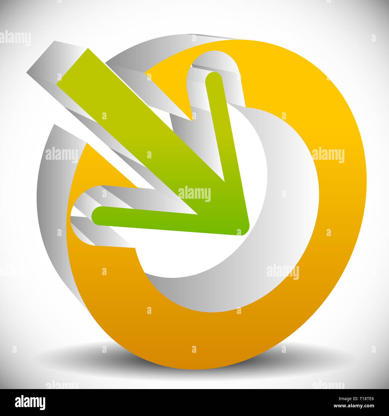 Arrow pointing into a circle. Icon for center, midpoint, inside, target ...