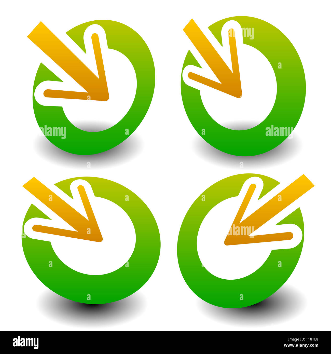 Arrow pointing into a circle. Icon for center, midpoint, inside, target ...
