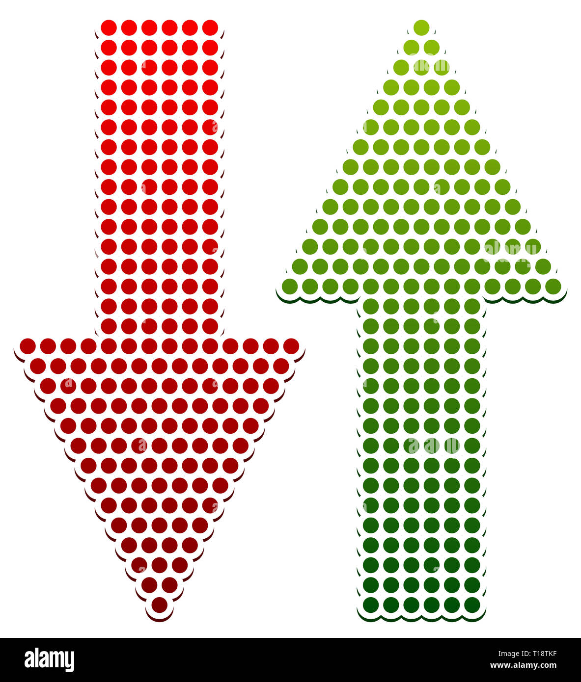 Eps Vector Illustration of Dotted Up Down Arrows Stock Photo - Alamy