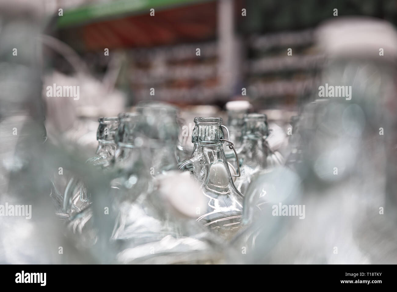 glass containers in the store Stock Photo Alamy