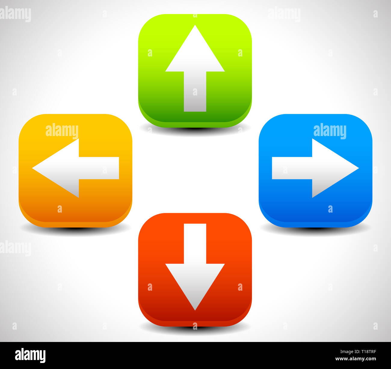 Arrow Icons Pointing Up Down Left And Right Vector Graphic Stock Photo Alamy
