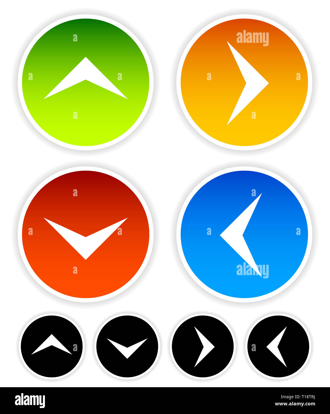 Arrow Icons Pointing Up Down Left And Right Vector Graphic Stock Photo Alamy