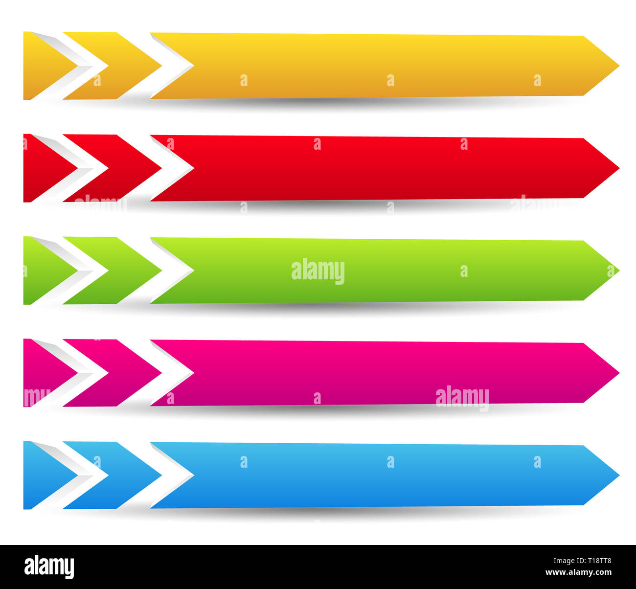 Horizontal Banner Or Button Templates With Blank Space For Your Message 3d Banners With Arrows Arrowheads Colorful Design Elements Stock Photo Alamy