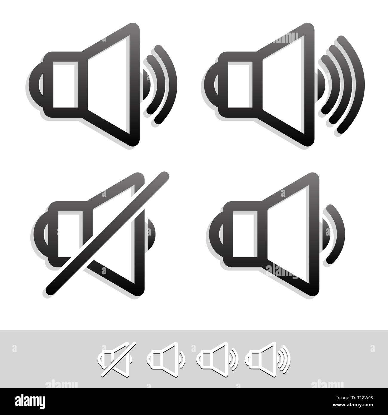 Eps 10 speaker symbol set Stock Photo - Alamy