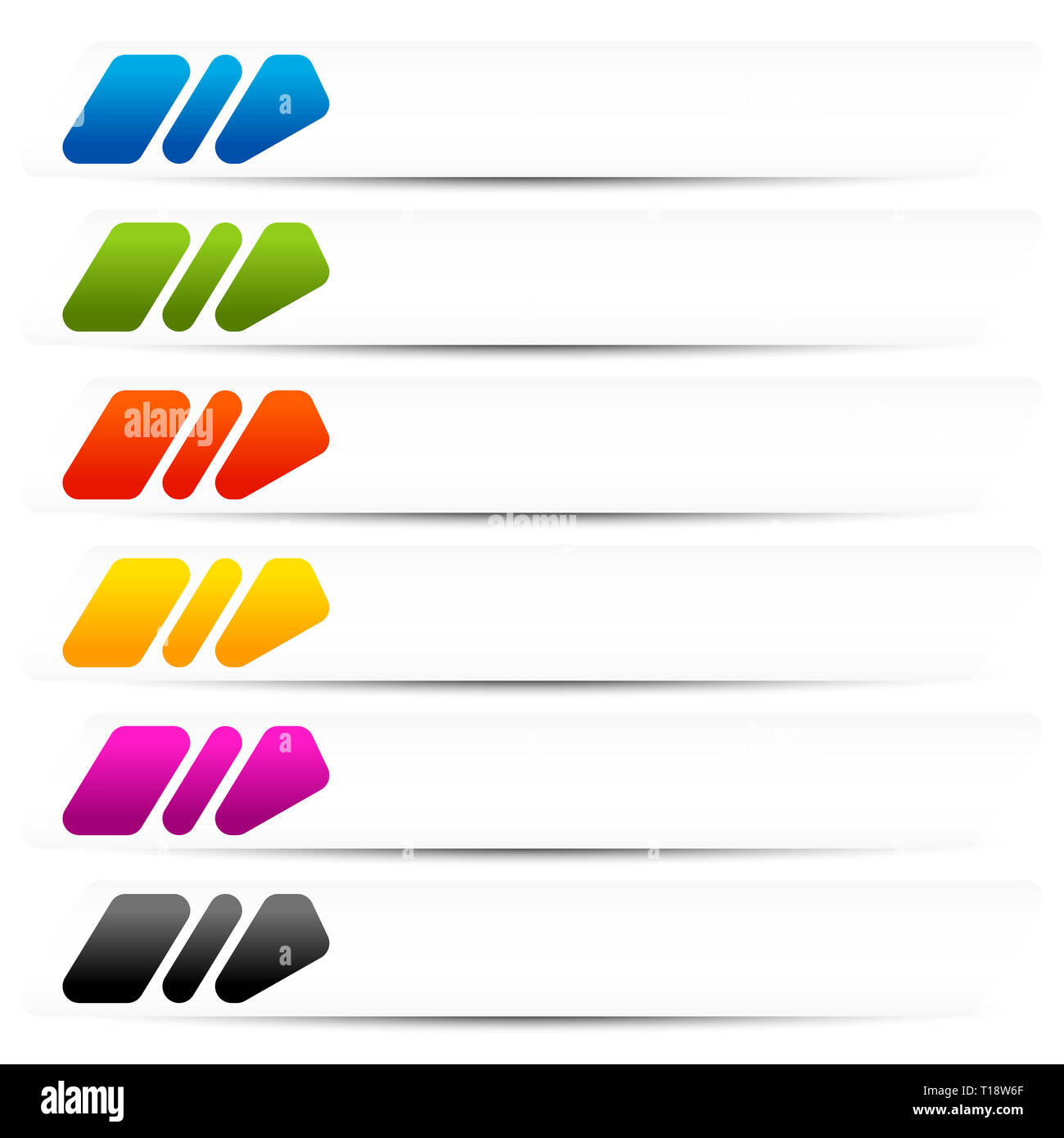 Set of blank rectangular button backgrounds with arrows Stock Photo - Alamy