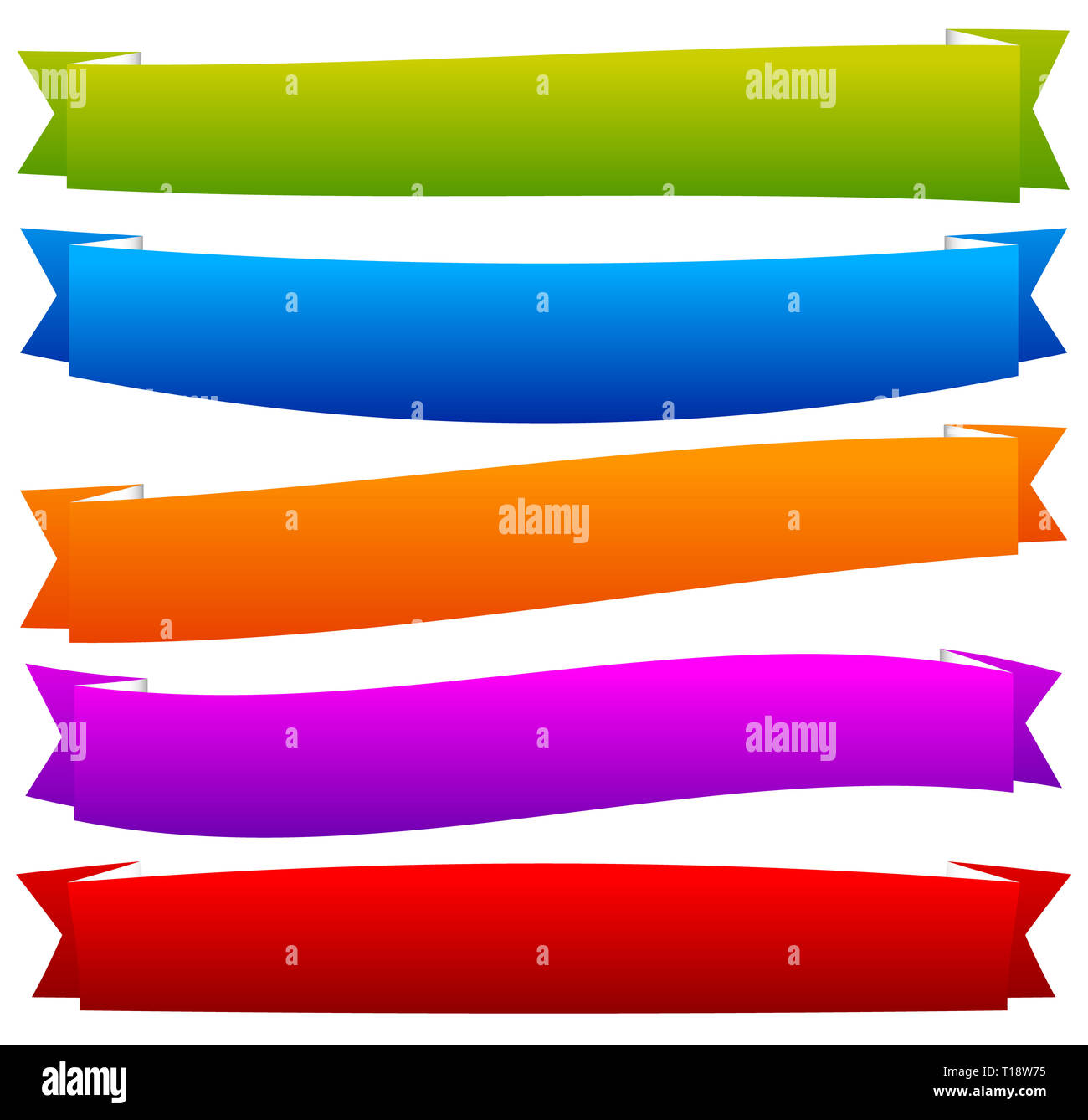 Colorful banner, ribbon or tape, band, strip templates with empty space ...