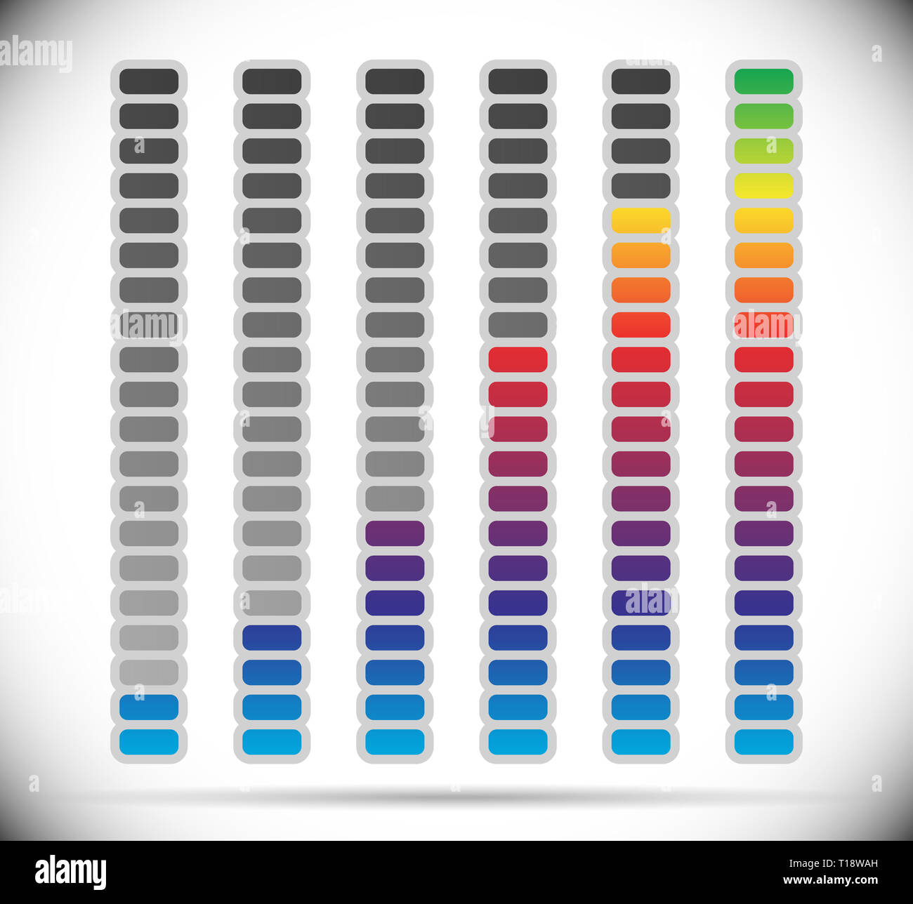 Color coded progress, level indicator with units Stock Photo - Alamy