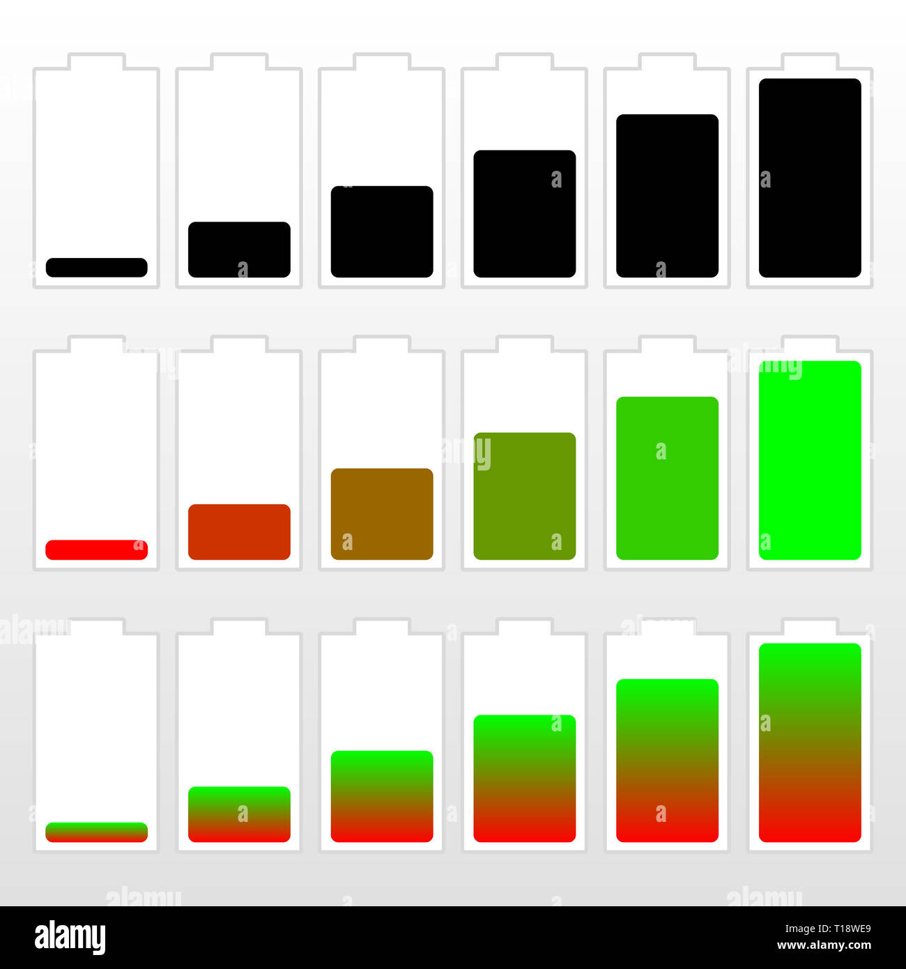 Battery Level Indicator set. Eps 10 Vector Illustration Stock Photo Alamy