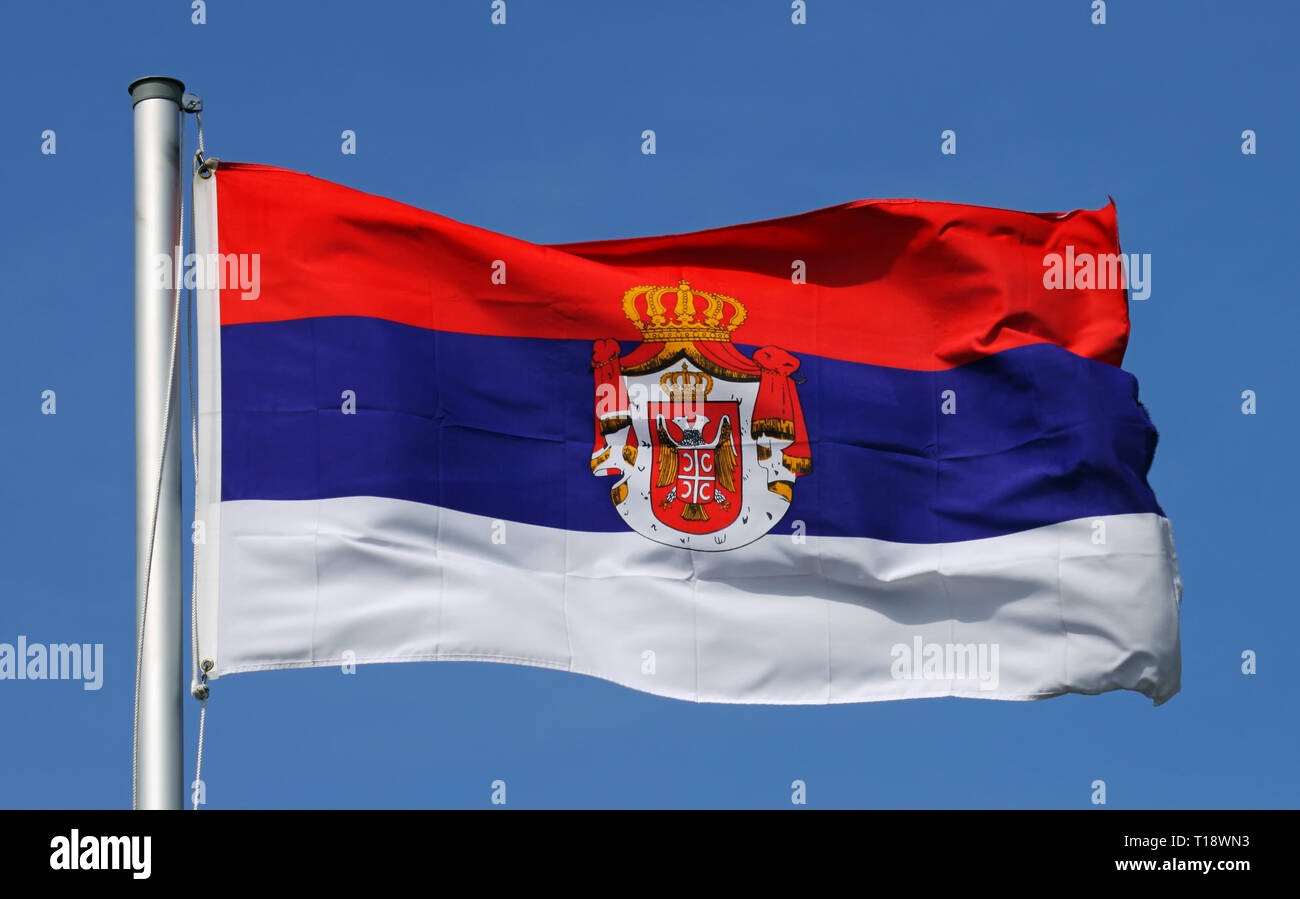 Flag of Serbia Stock Photo