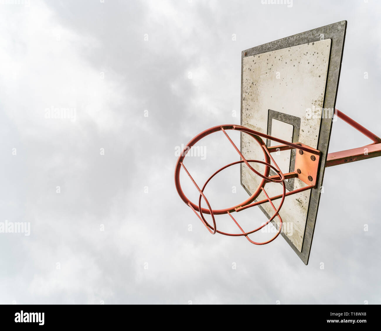 Basketball hoop and sky. Stock Photo