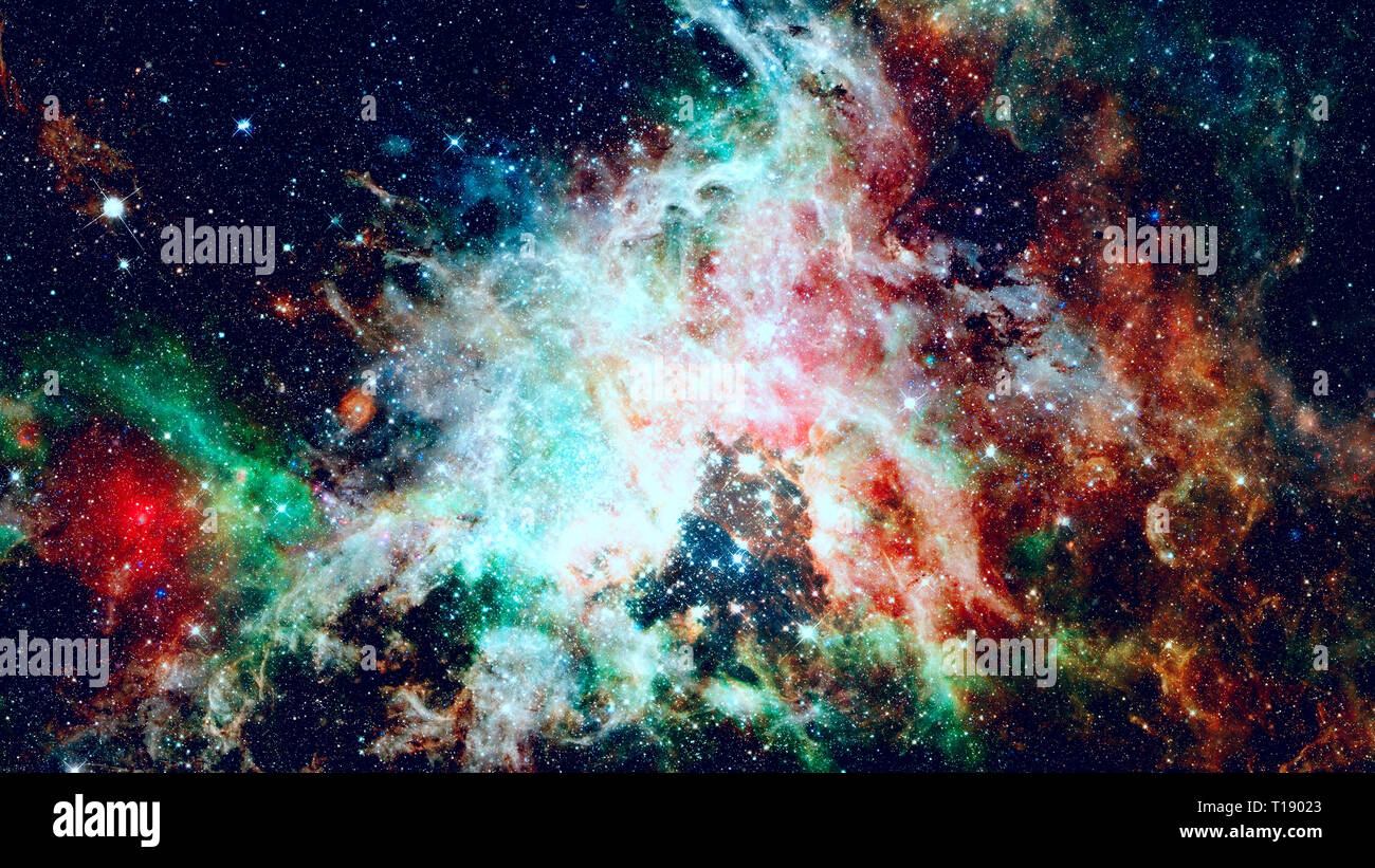 Stars, dust and gas nebula in a far galaxy. Elements of this image ...