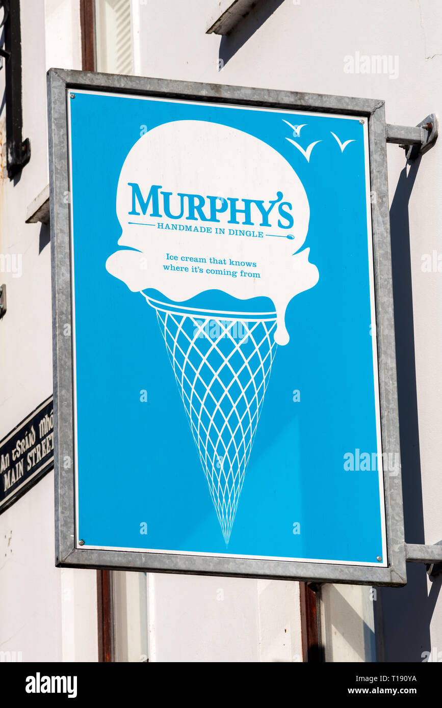 Dingle town Ireland Murphy's ice cream logo and sign in Killarney, County Kerry, Ireland Stock Photo