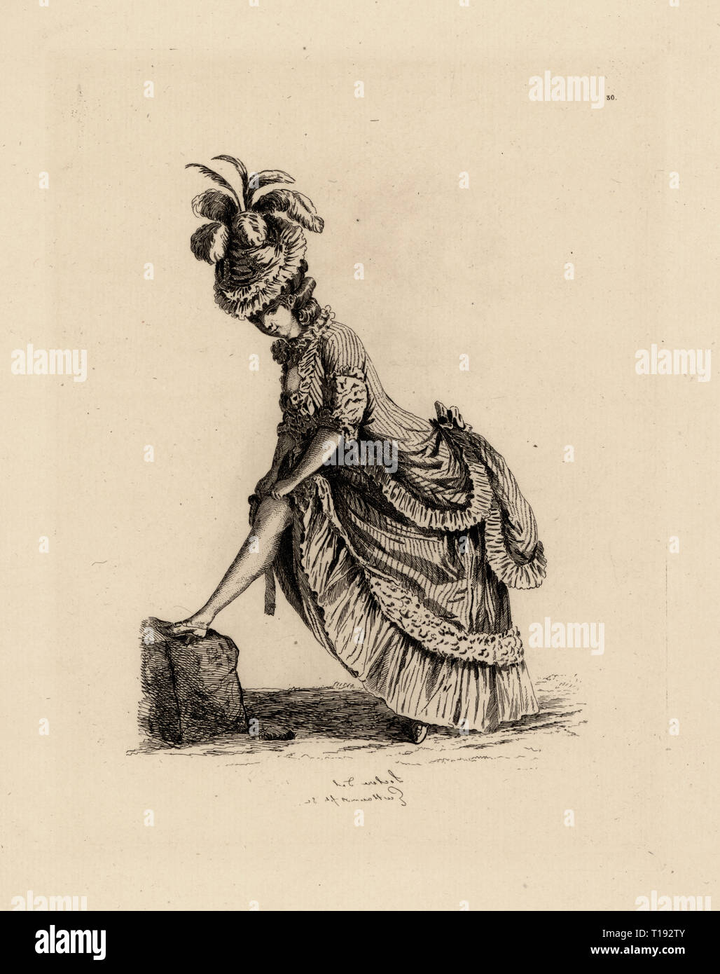 Woman In Dress A La Polonaise Fixing Her Stockings Era Of Marie Antoinette Femme En Robe A La Polonaise Remettant Sa Jarretiere Copperplate Etching By Auguste Etienne Guillaumot From Costumes Et Coiffures Woman In Dress A La Polonaise Fixing Her Stockings Era Of Marie Antoinette Femme En Robe A La Polonaise Remettant Sa Jarretiere Copperplate Etching By Auguste Etienne Guillaumot From Costumes Et Coiffures