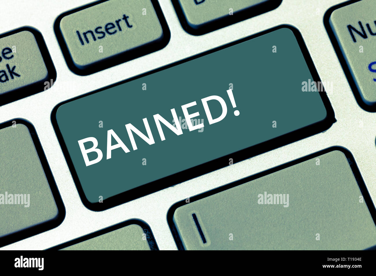 Conceptual hand writing showing Banned. Concept meaning Ban steroids