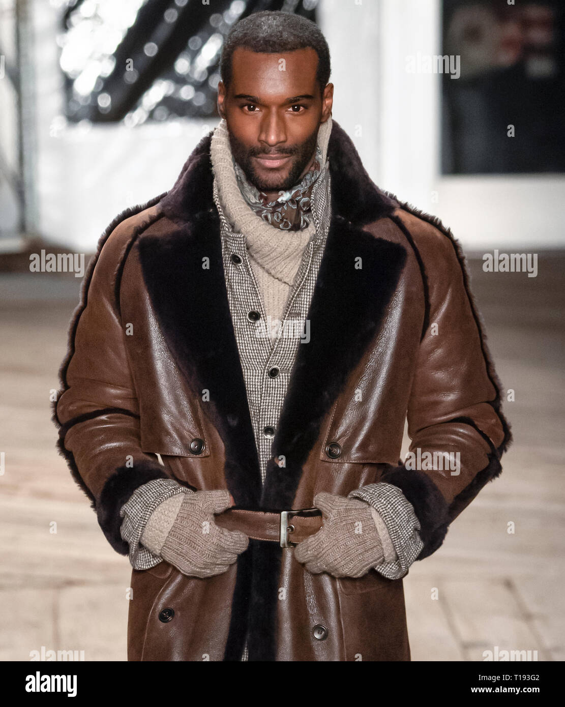 joseph abboud shearling coat