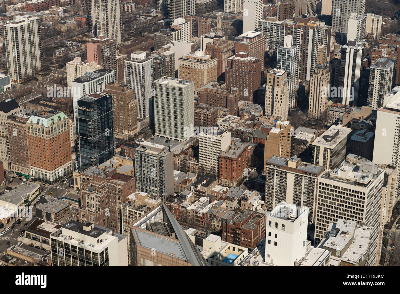 Cityscape aerial view of Chicago city residential or downtown district. American life, or midwest building exterior architecture concept Stock Photo