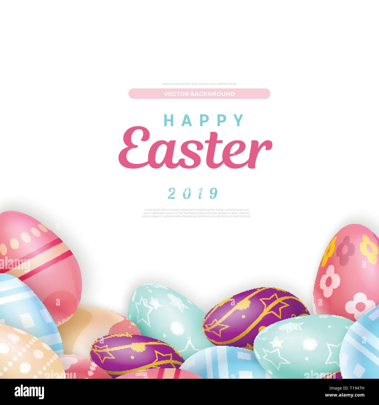 Writing over heap of Easter eggs Stock Vector