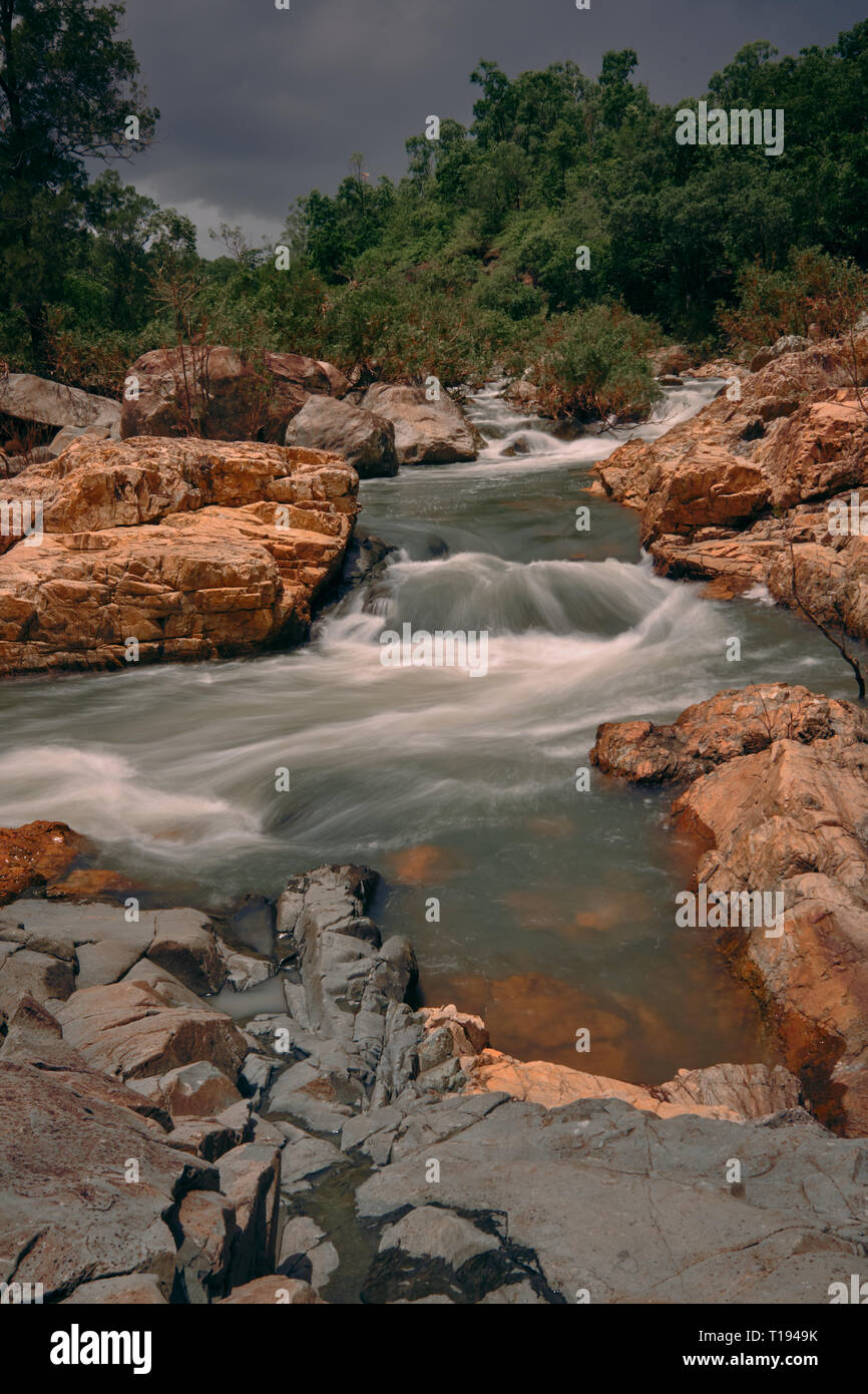 Rocky rapids at Alligator Creek, Townsville, Queensland Stock Photo