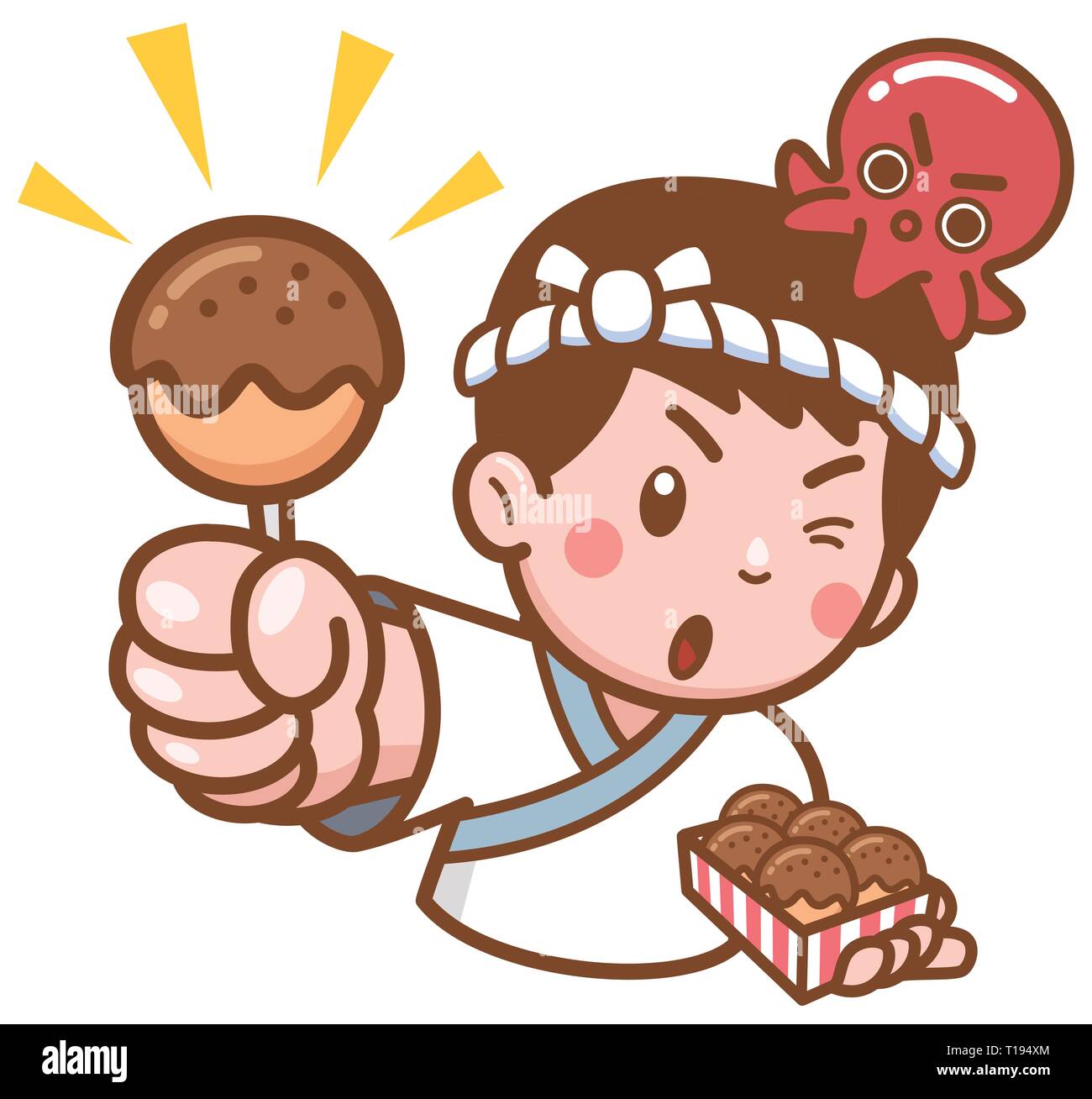 Vector illustration of Cartoon Japanese chef presenting food Stock Vector  Image & Art - Alamy