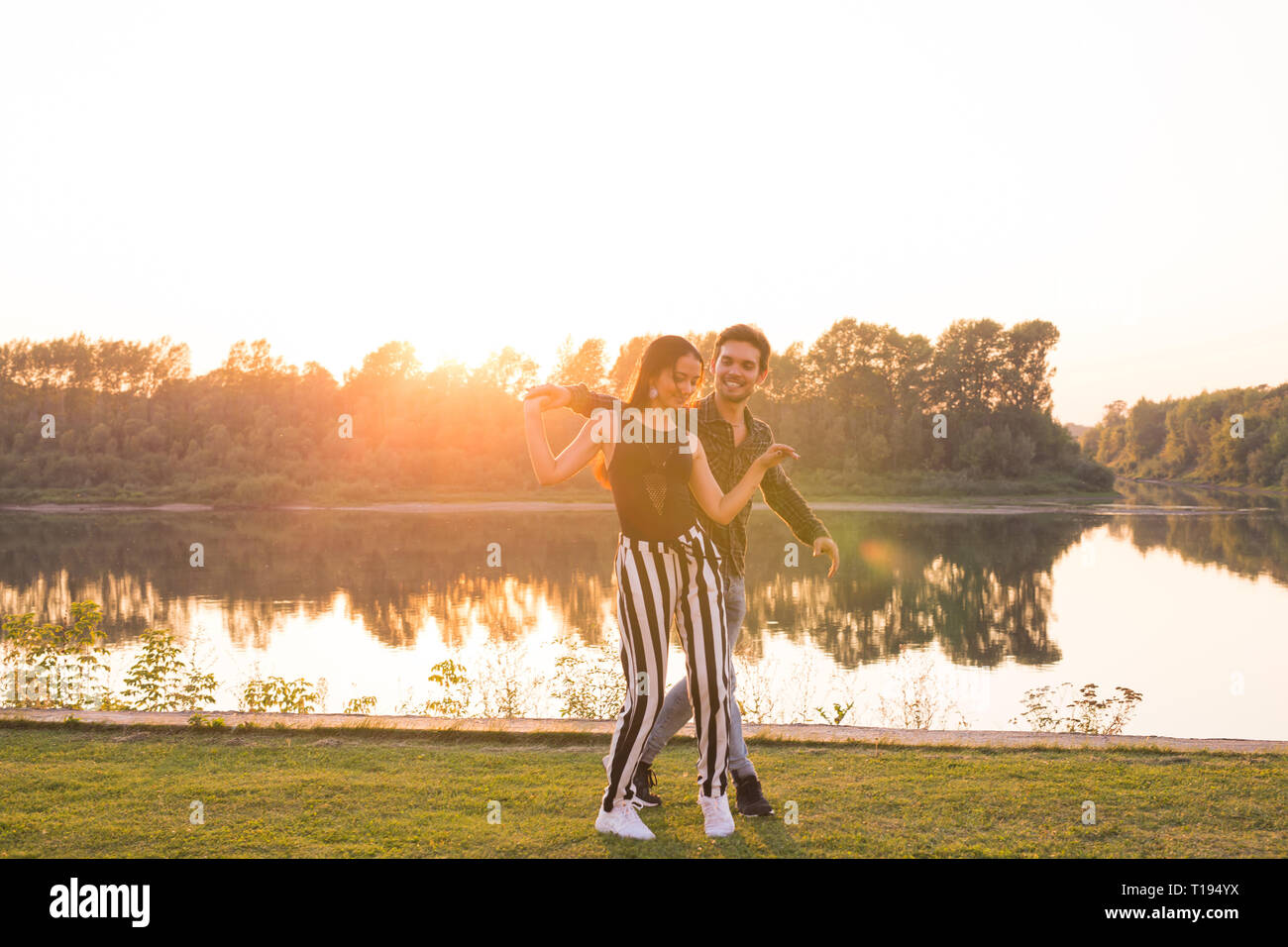 Kizomba, bachata, zouk and latin social dance concept Man and woman
