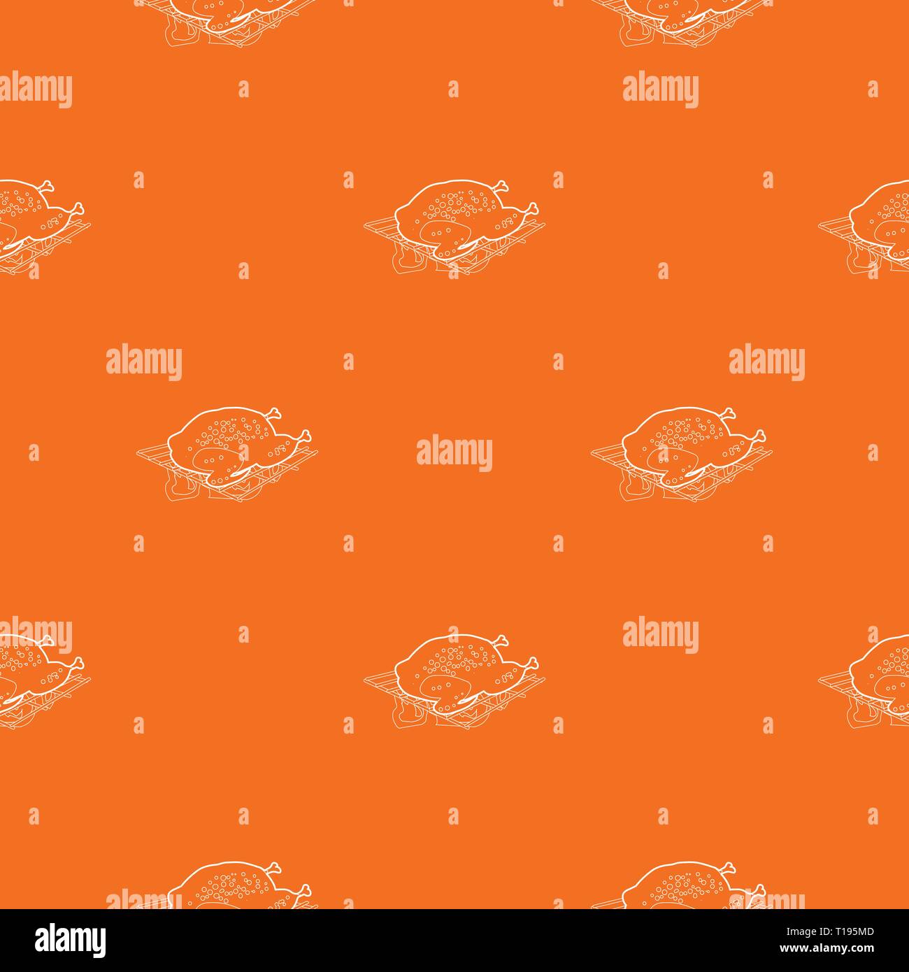 Chiken cooked on a barbecue pattern vector orange Stock Vector Image ...
