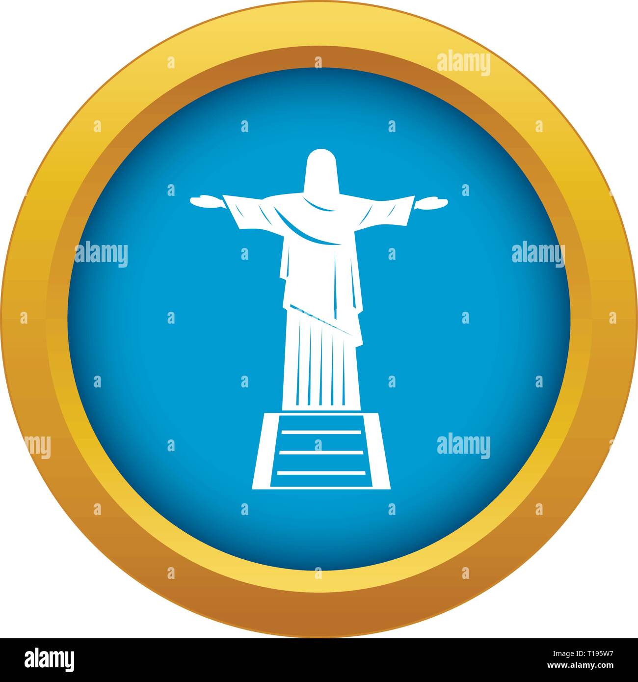 The Christ the Redeemer statue icon blue vector isolated Stock Vector ...