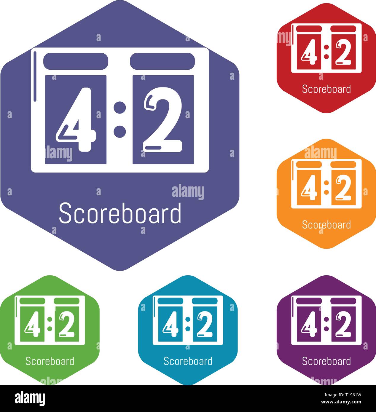 Scoreboard icons vector hexahedron Stock Vector