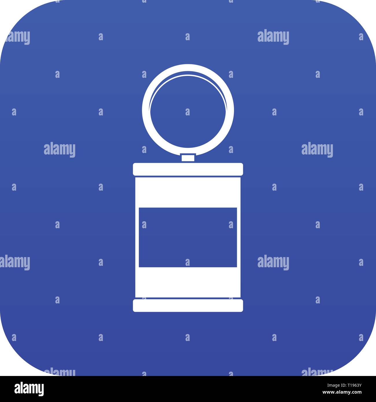 Trash can with pedal icon digital blue Stock Vector