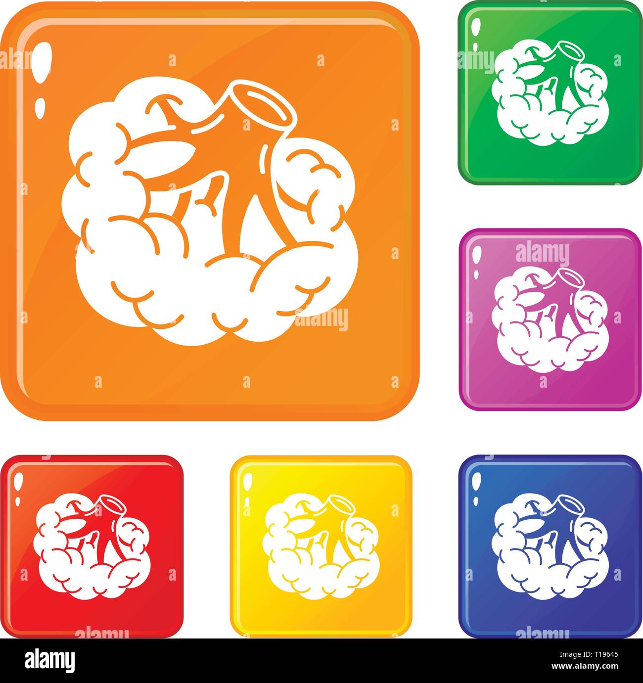 Eco broccoli icons set vector color Stock Vector Image & Art - Alamy