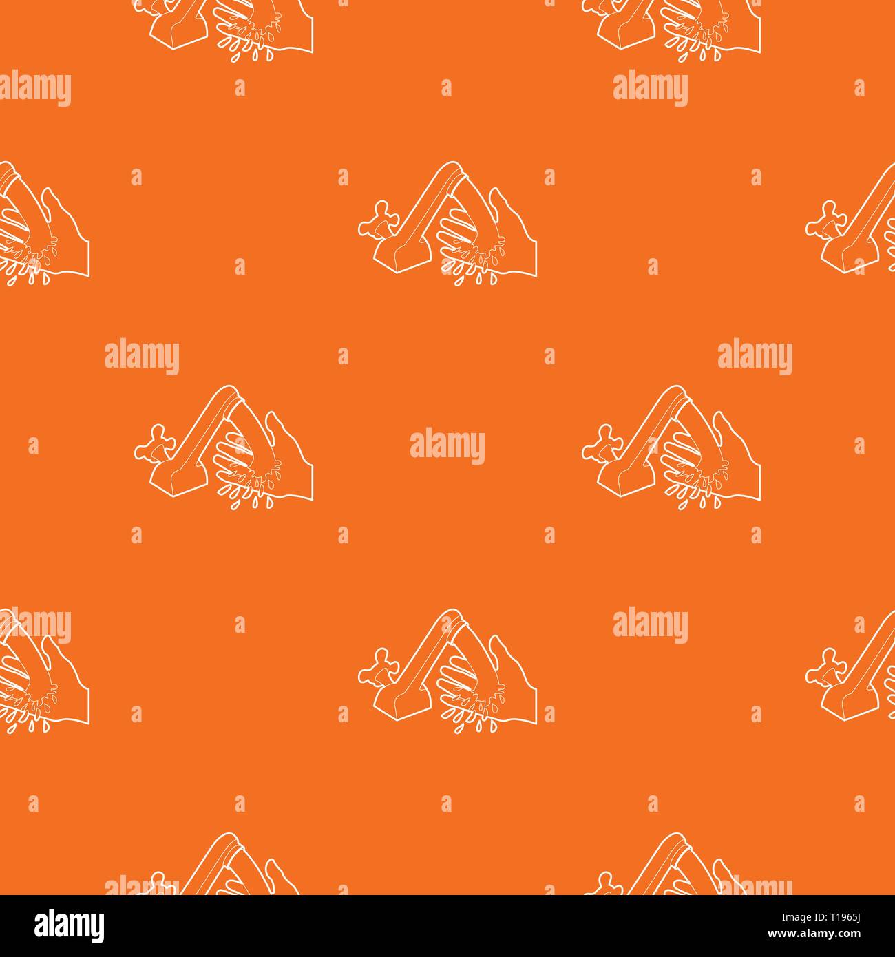 Wash hand pattern vector orange Stock Vector
