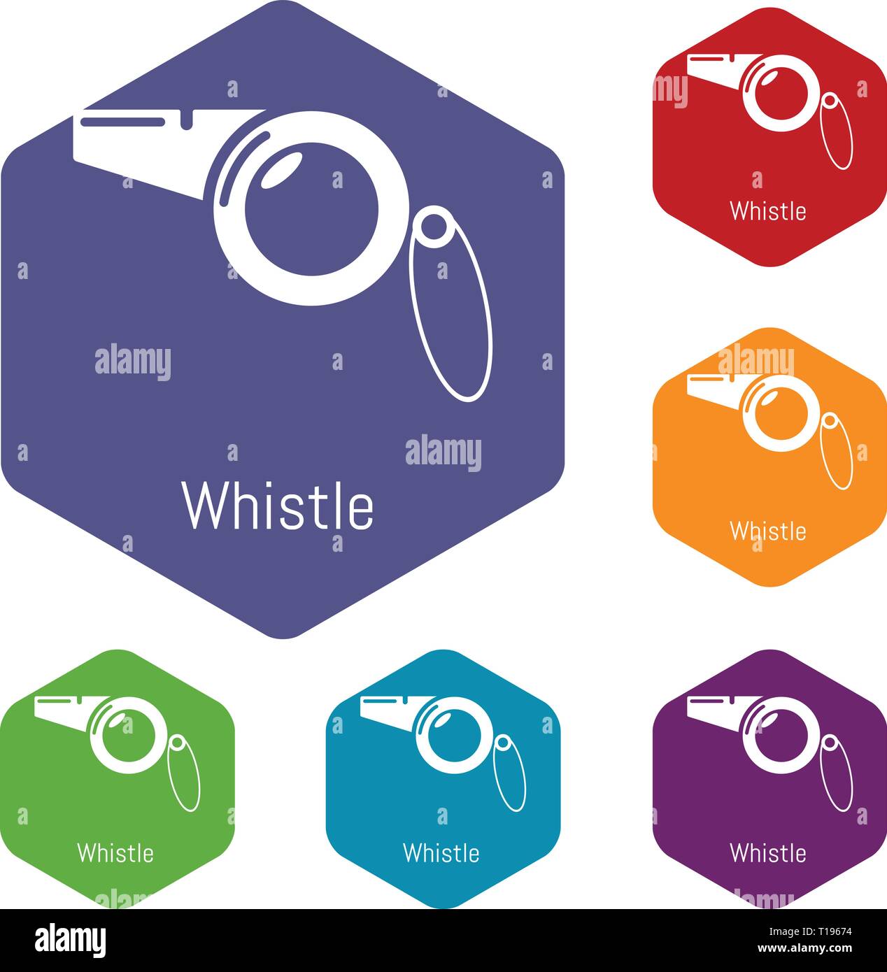 Whistle icons vector hexahedron Stock Vector