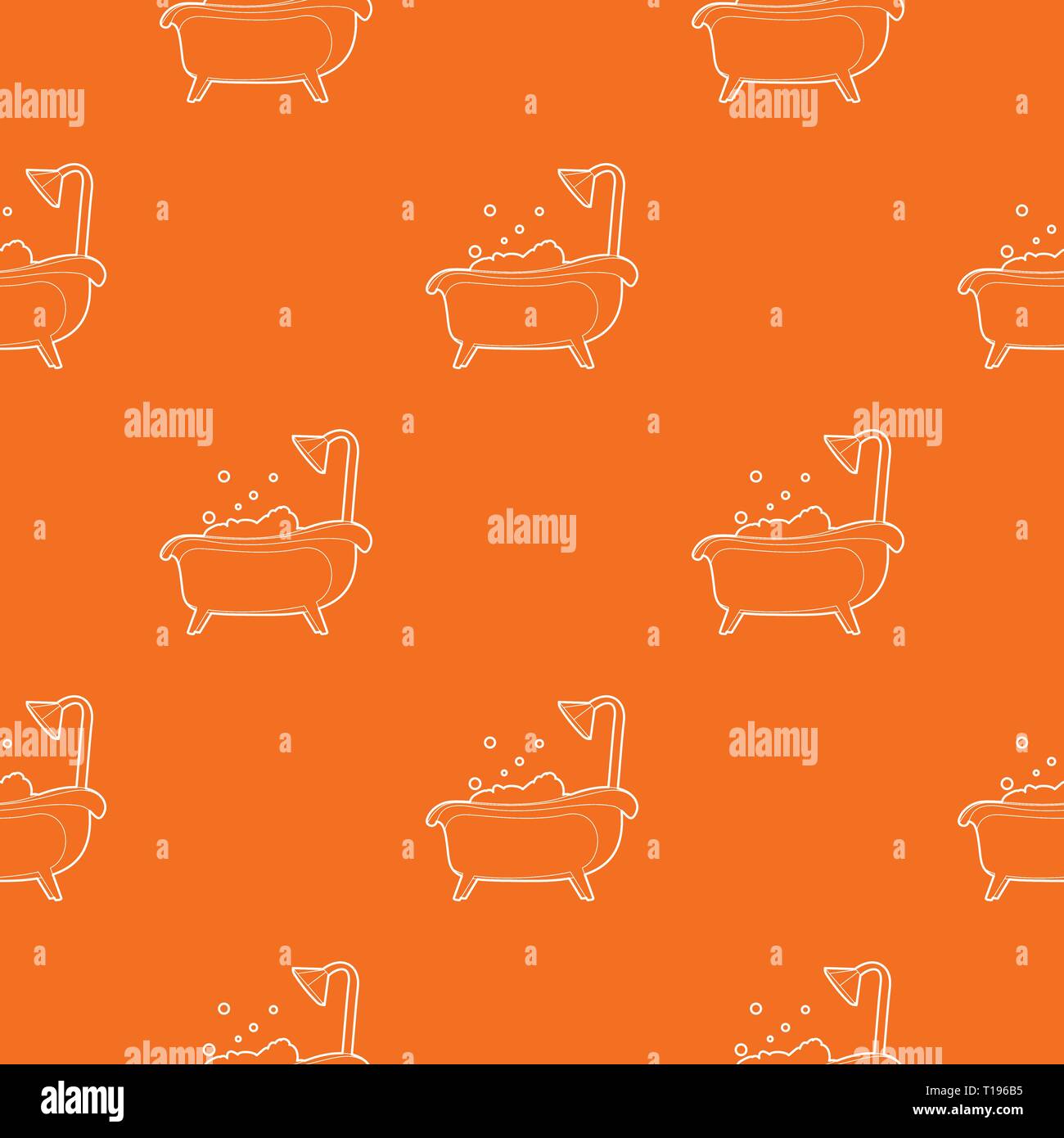 Bath pattern vector orange Stock Vector