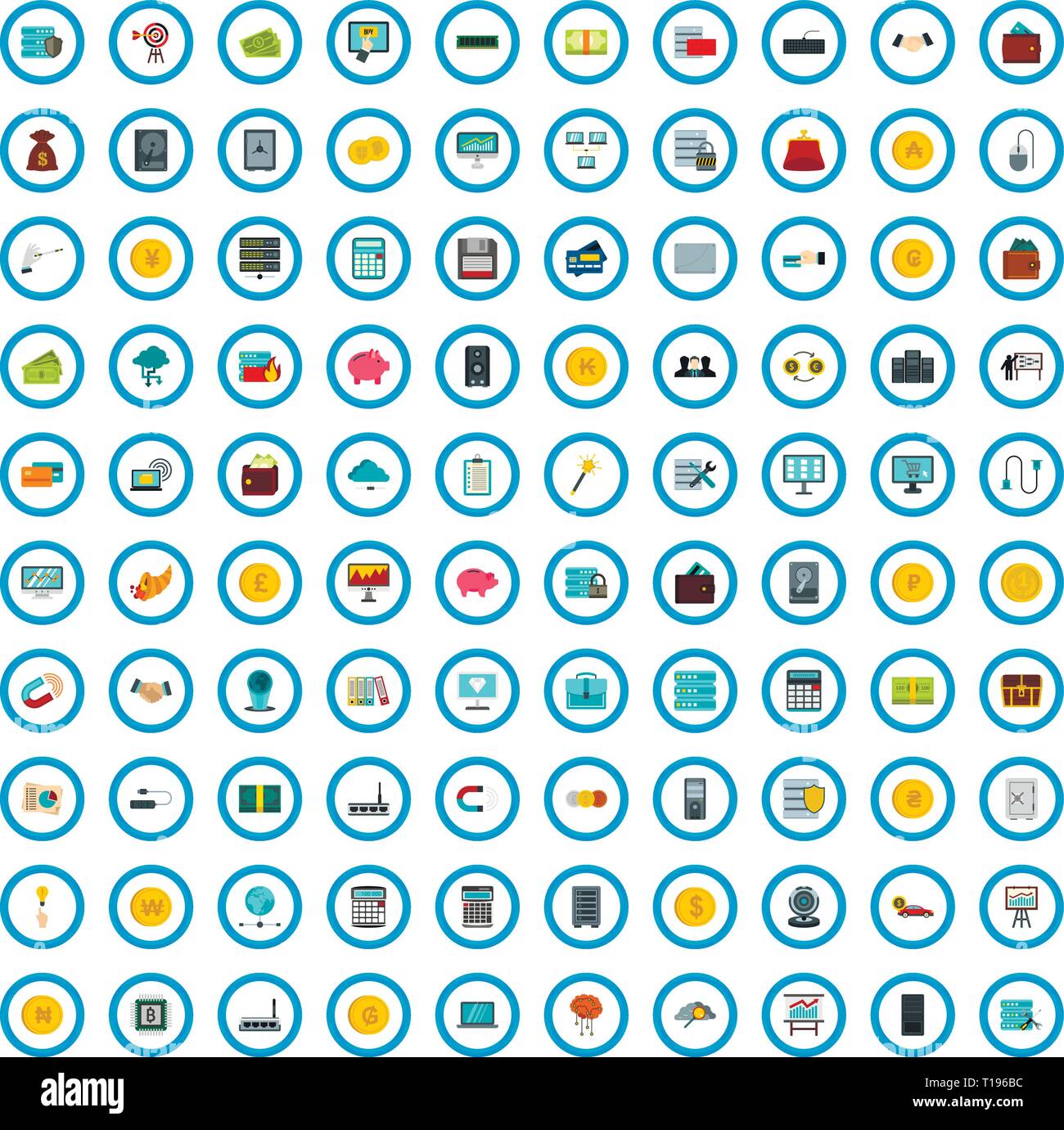100 mining farm icons set, flat style Stock Vector Image & Art - Alamy