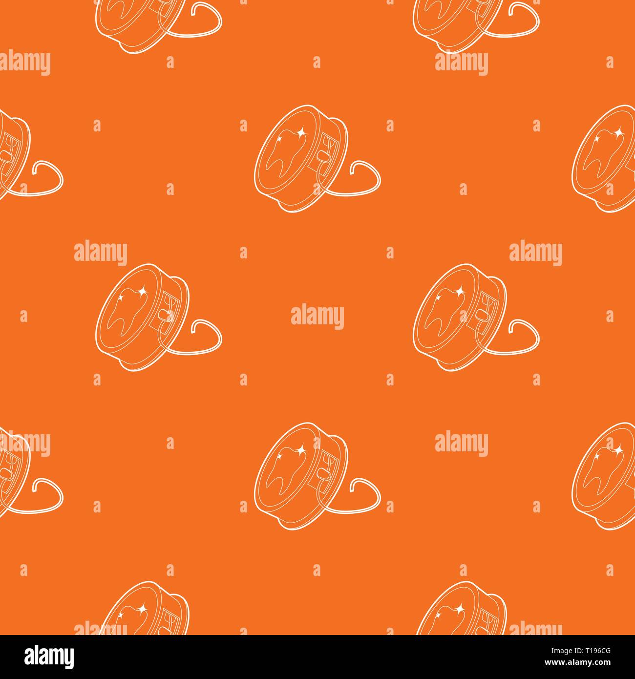 Dental floss pattern vector orange Stock Vector