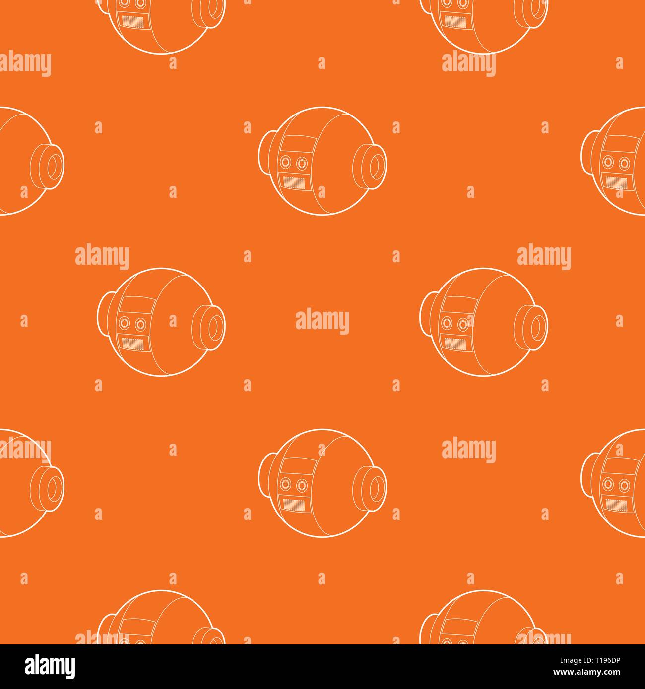 Robotic ball pattern vector orange Stock Vector