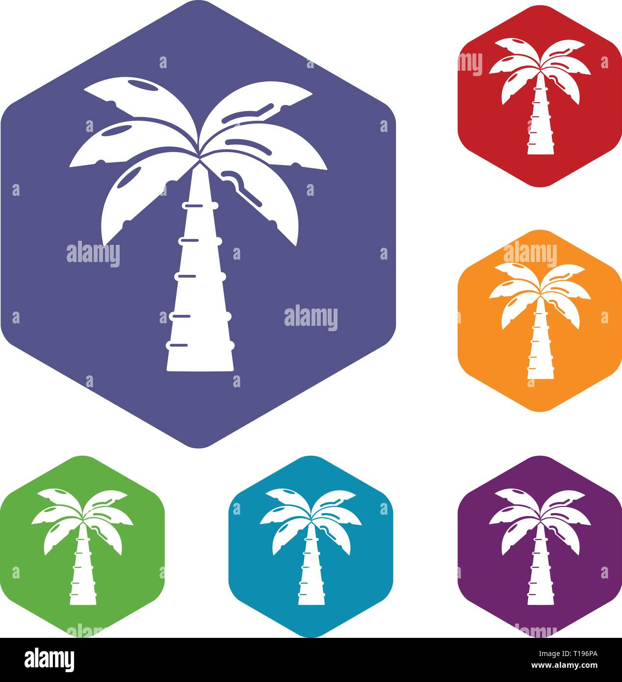 Palm icons vector hexahedron Stock Vector