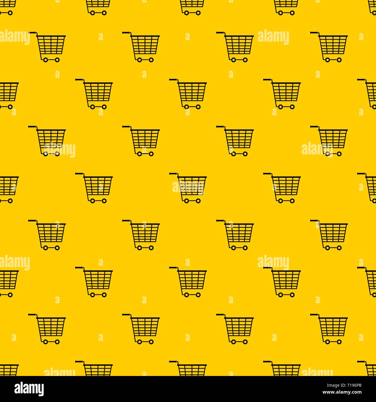 Empty supermarket cart with plastic handles pattern vector Stock Vector
