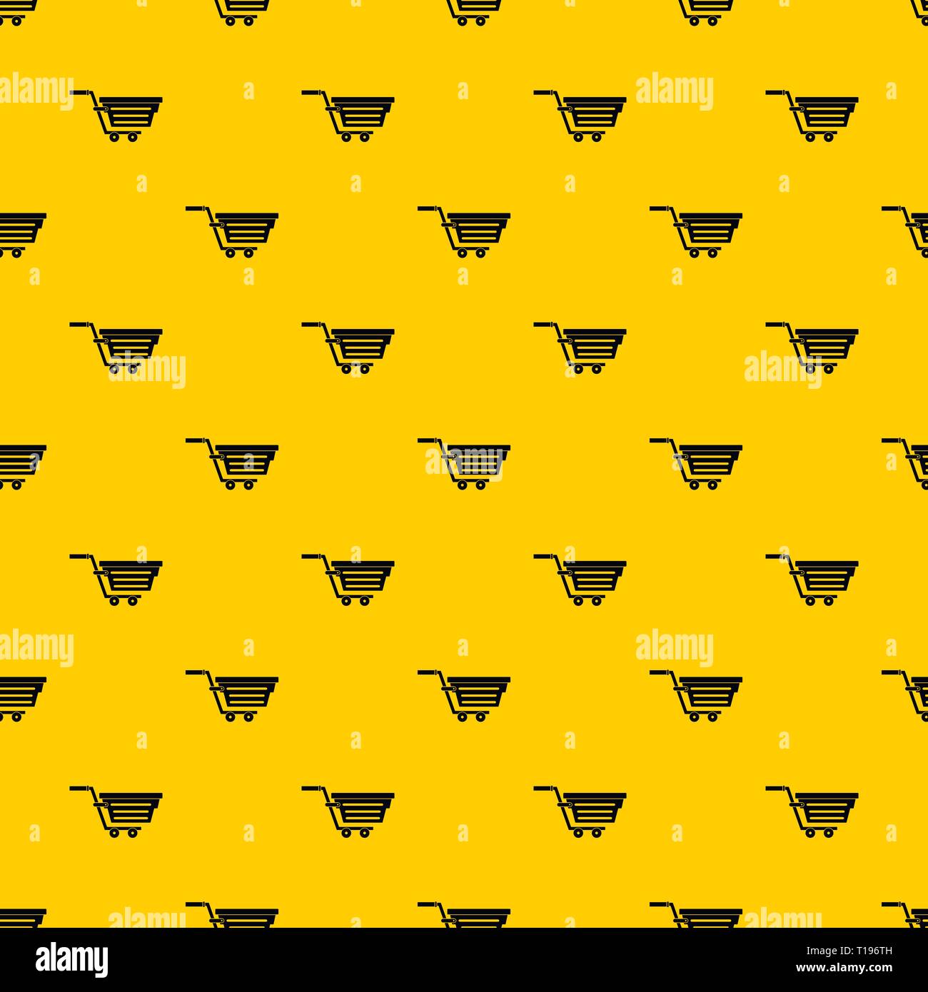 Shopping basket on wheels pattern vector Stock Vector