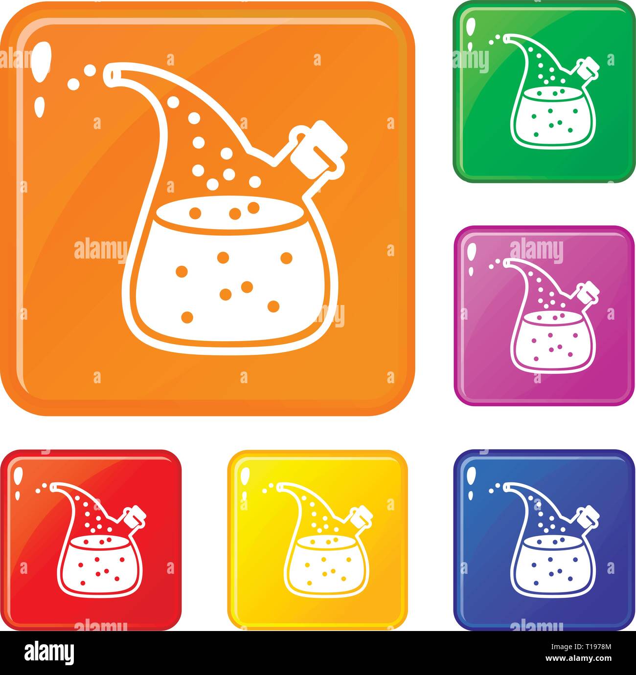 Glass beaker boiling liquid Stock Vector Images - Alamy