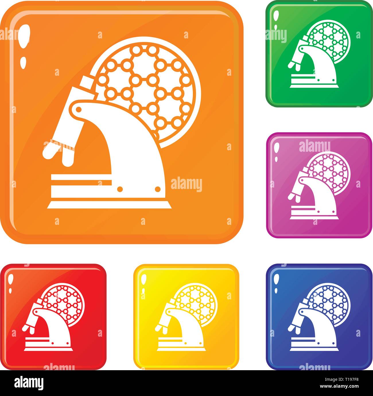 Microscope work icons set vector color Stock Vector Image & Art - Alamy