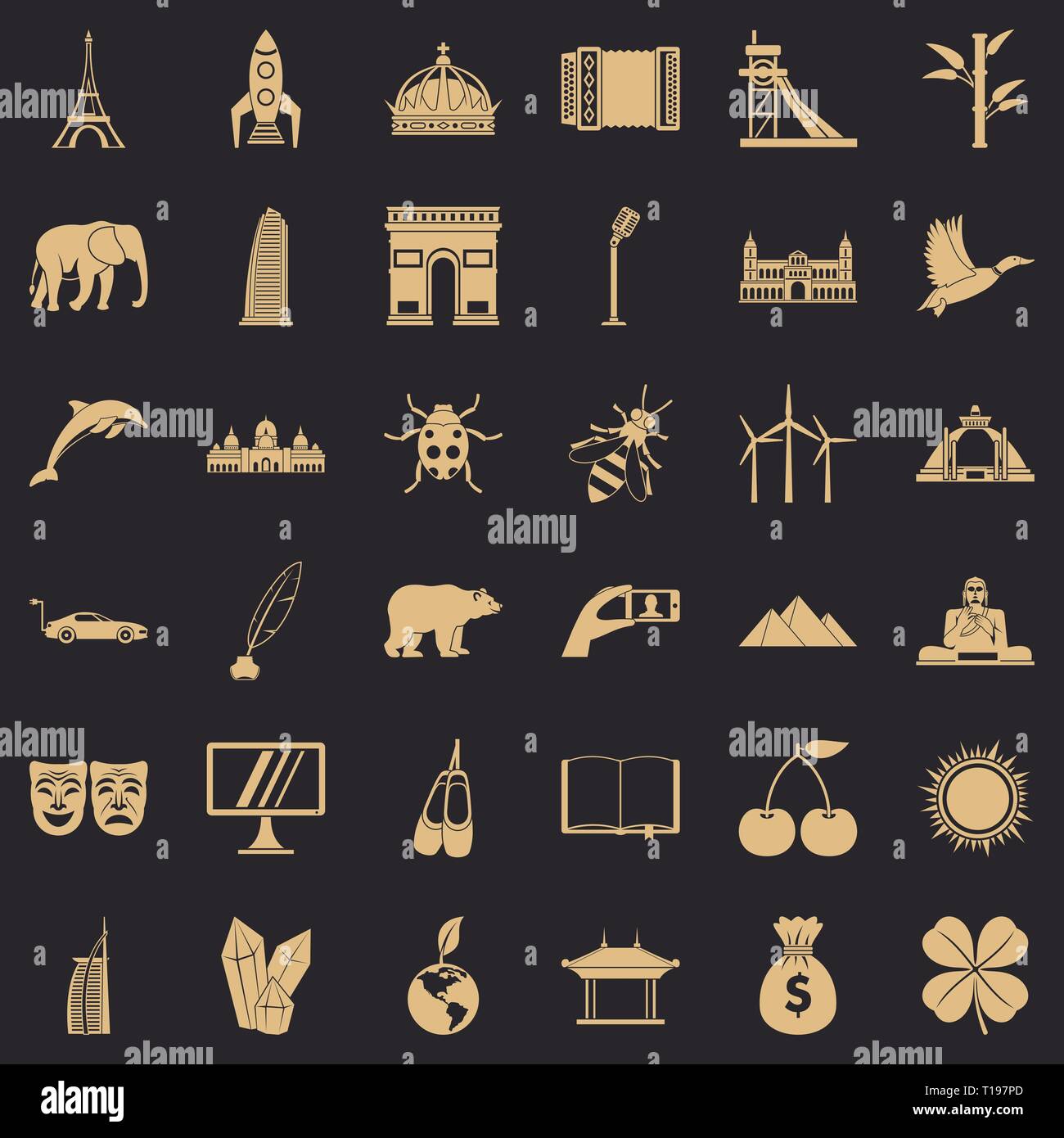 Big world icons set, simple style Stock Vector Image & Art - Alamy