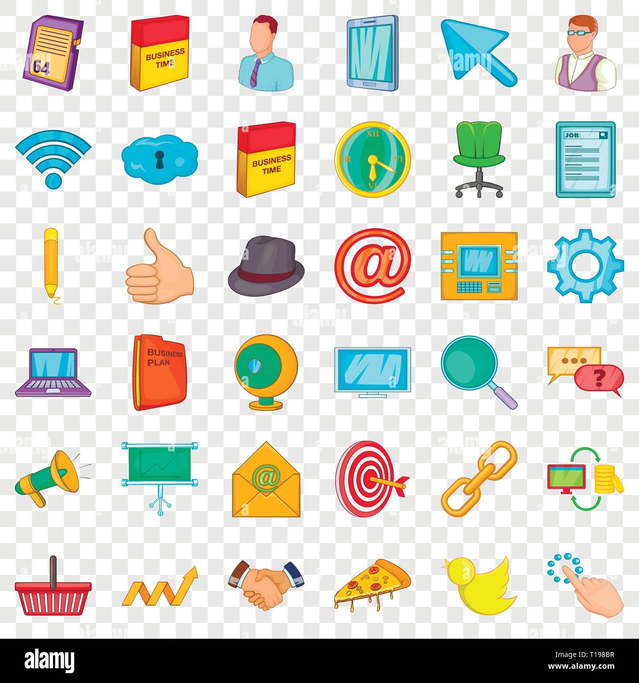 Work space icons set, cartoon style Stock Vector Image & Art - Alamy