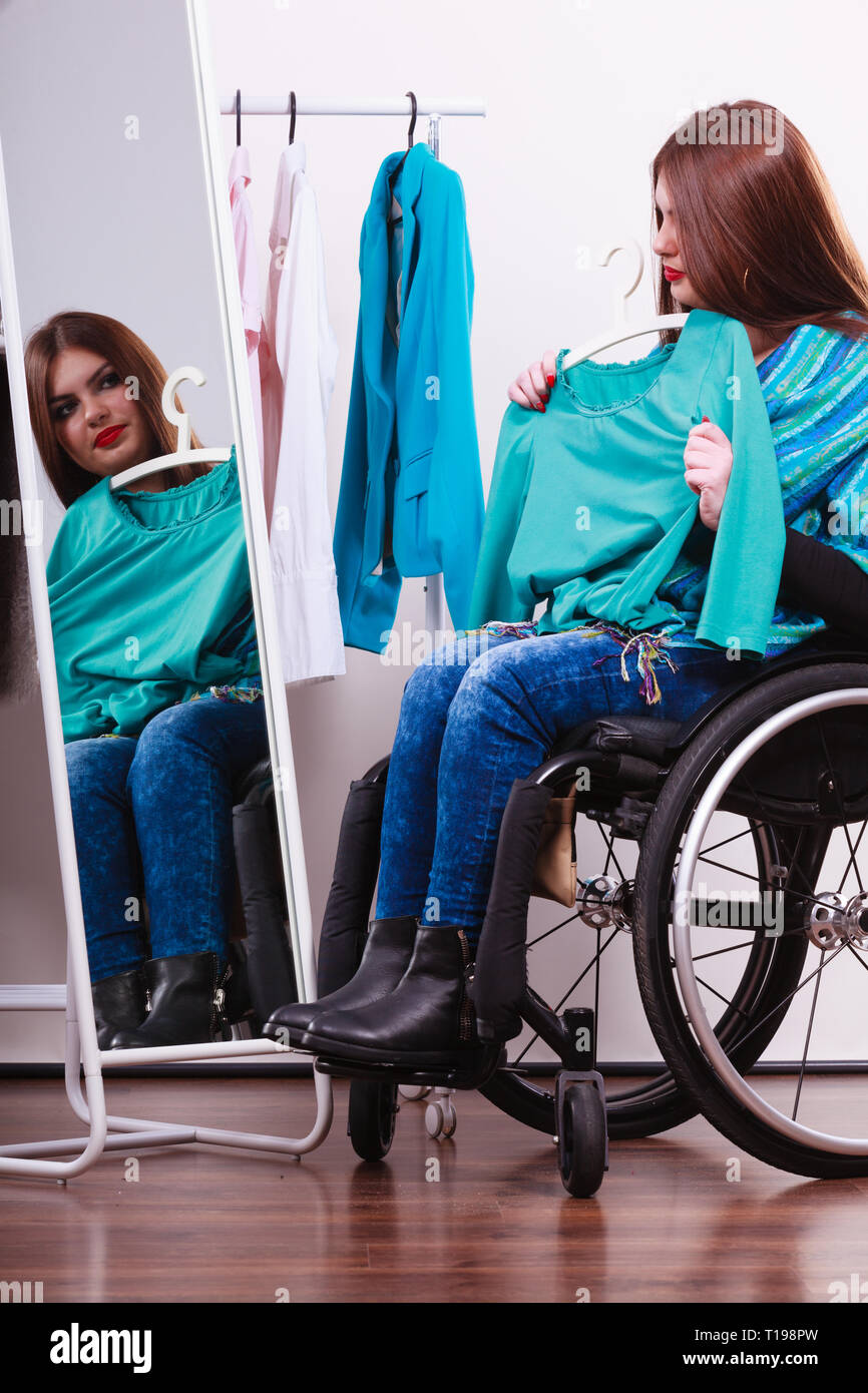 Real people, disability and handicap concept. Teen girl handicapped