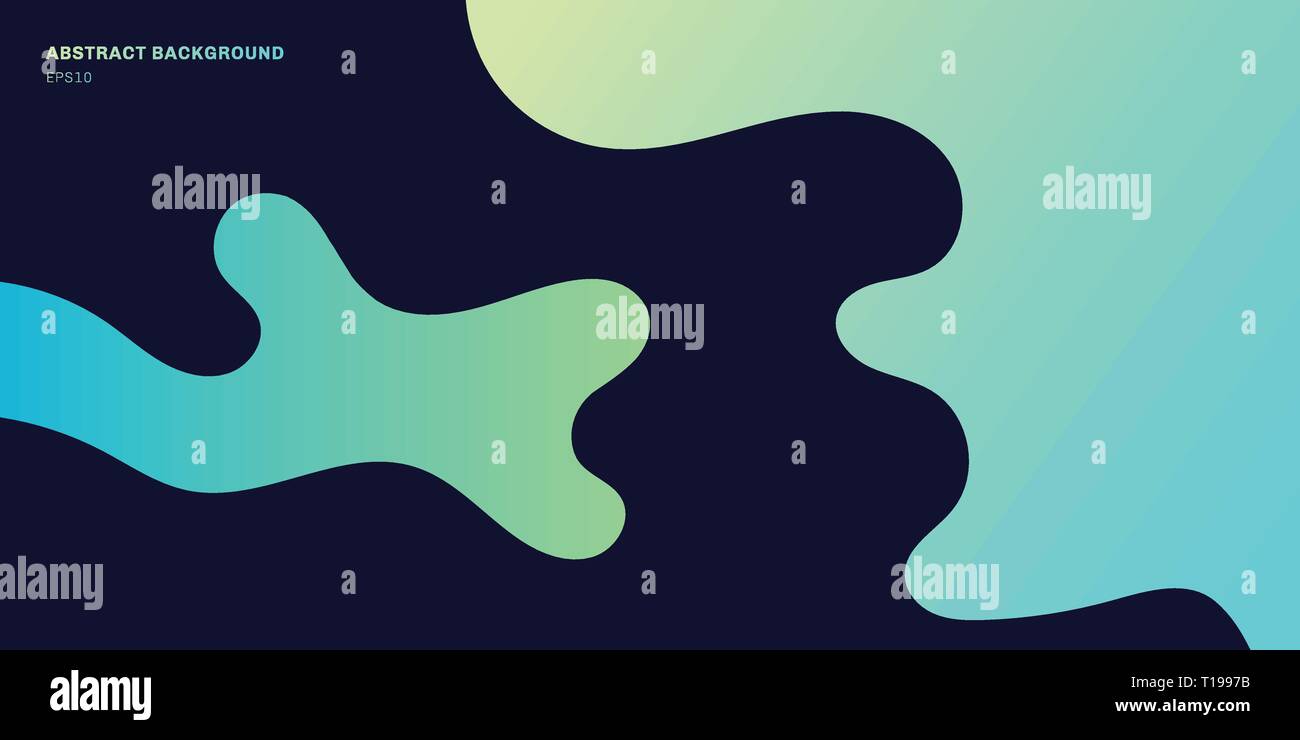 Abstract colorful geometric liquid dynamic on dark blue background ...